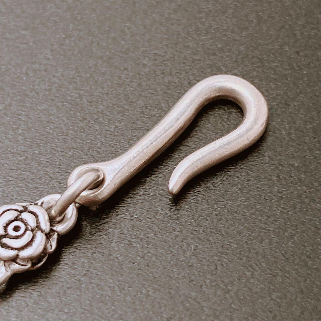 ジャスティン デイビス 925 スカル ローズ ネックレス シルバー Y718