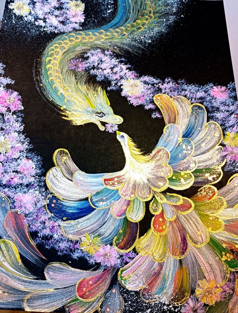 開運絵画　❀龍鳳凰つなぎ『☰全て』❀