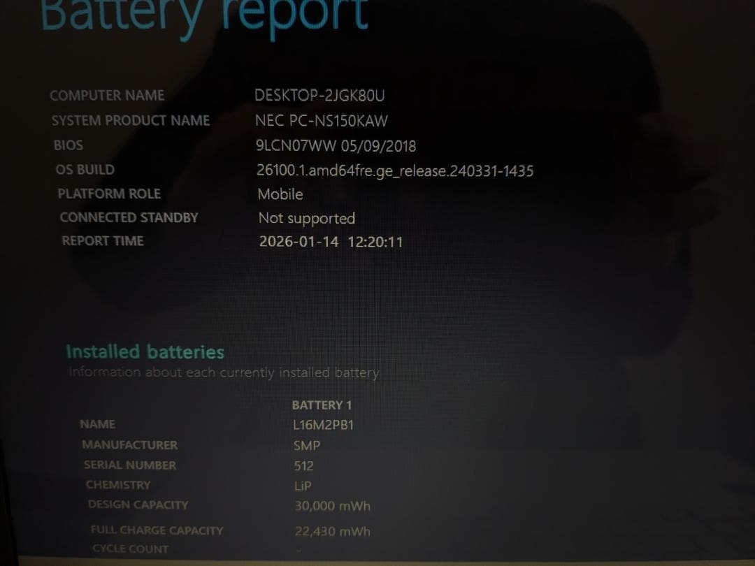 美品 NEC Windows11 N4000 RAM8GB SSD128GB