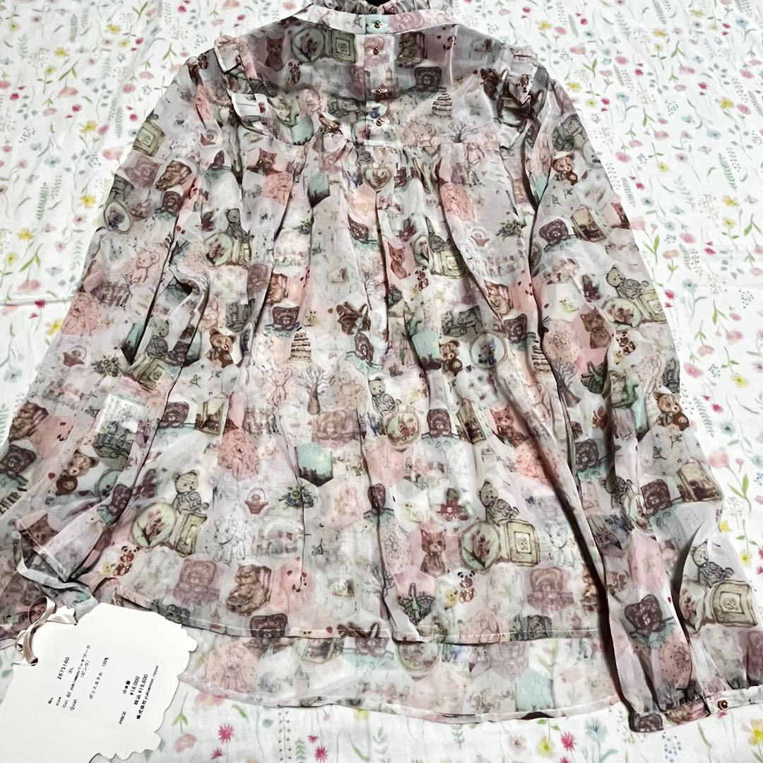 新品 ユキエモン yukiemon 3Lパッチワーク ブラウス ピンク系