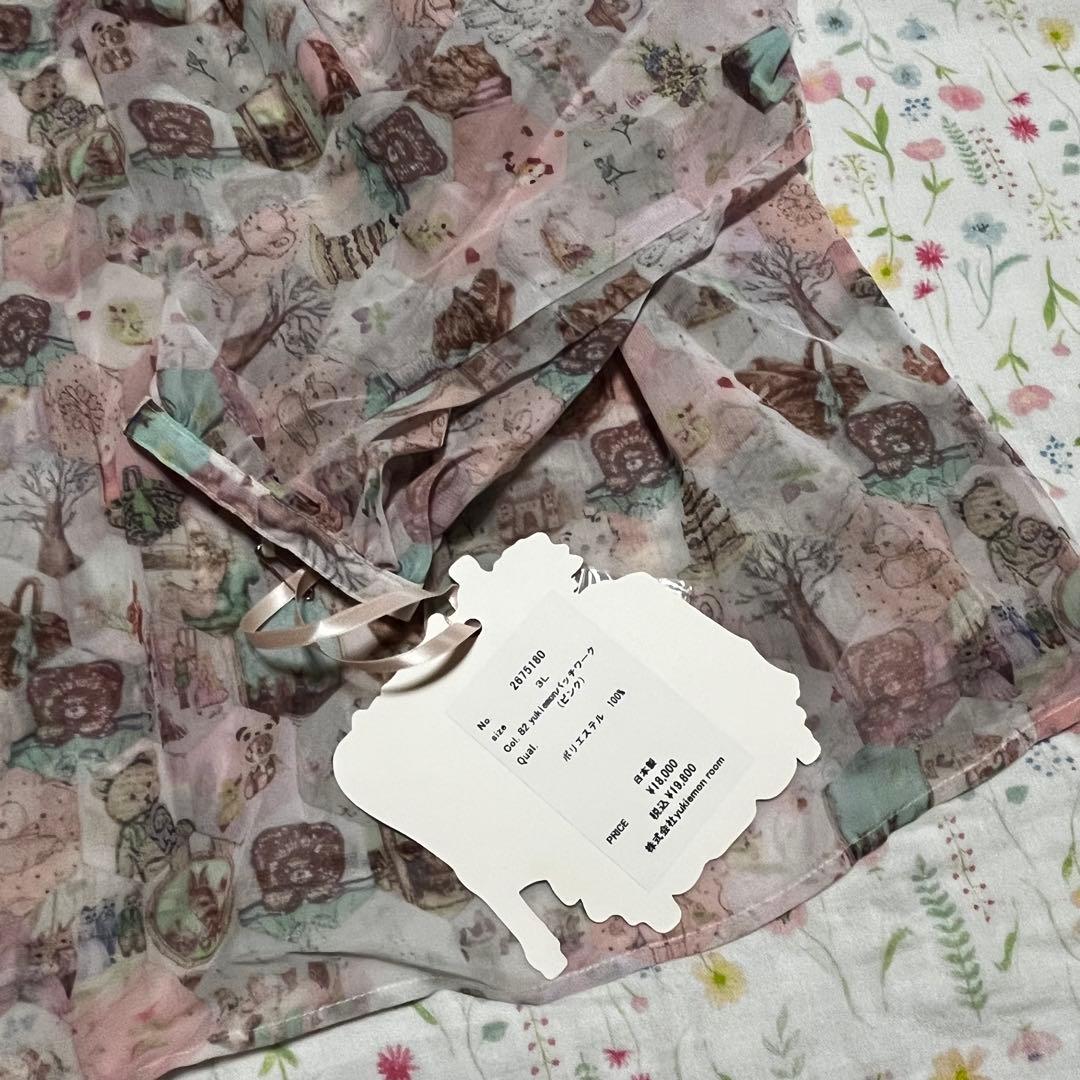 新品 ユキエモン yukiemon 3Lパッチワーク ブラウス ピンク系