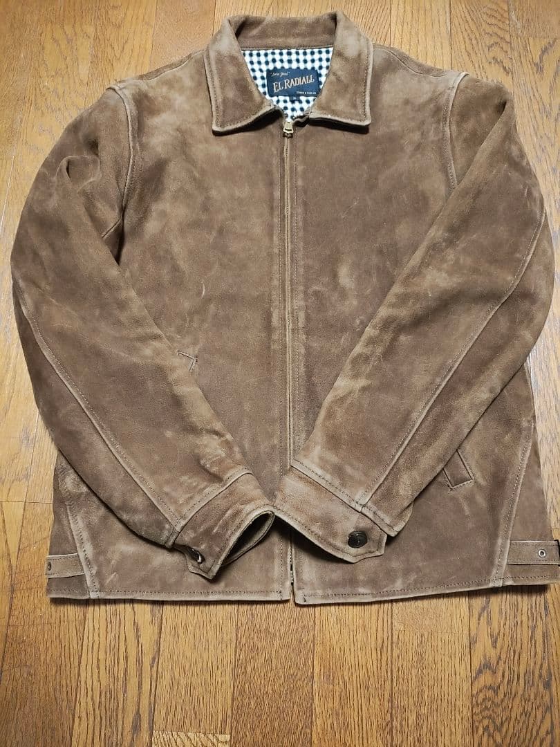 ラディアルELRADIALLスエードジャケットレザーシングルライダースチェック