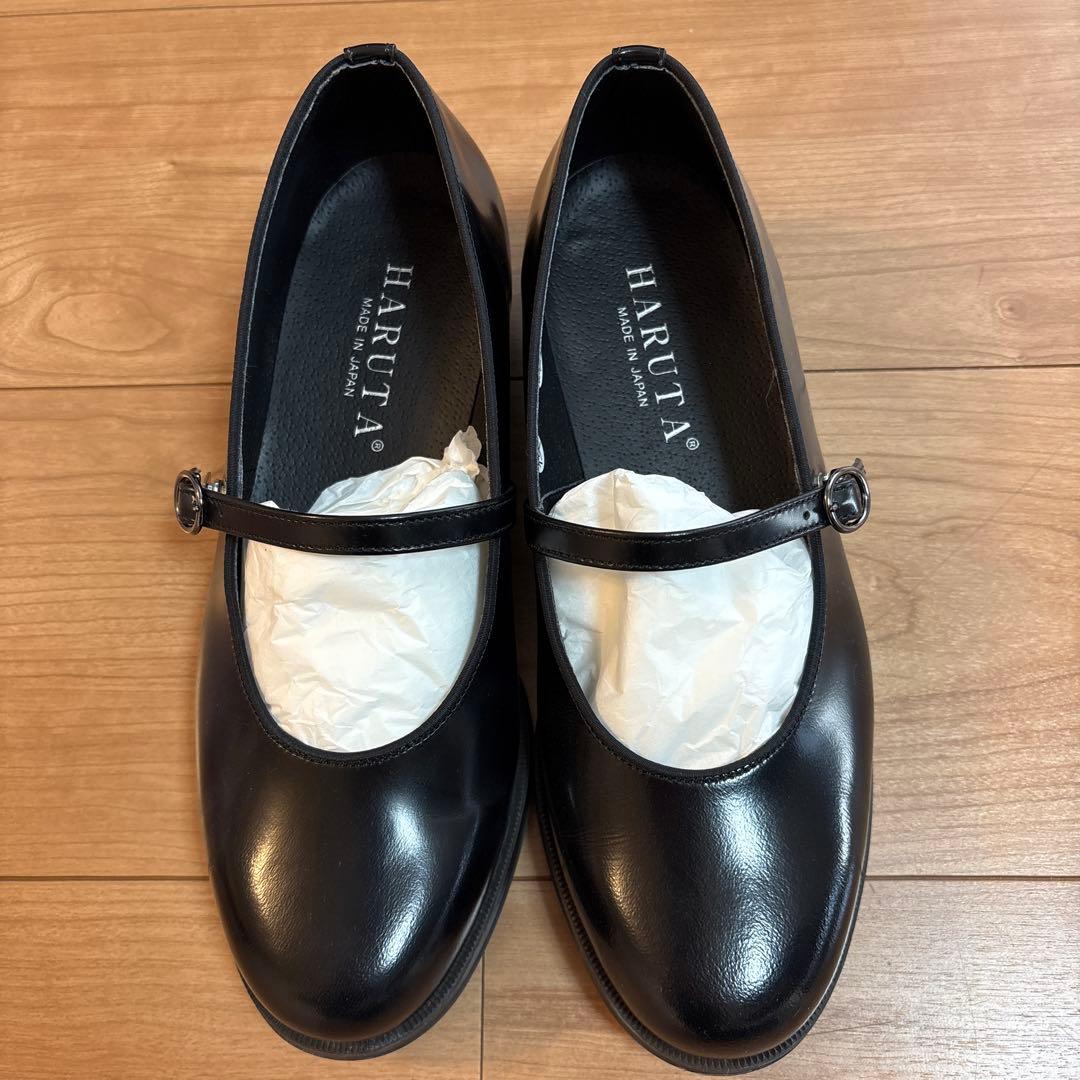 HARUTA ブラック ローファー ストラップ付き