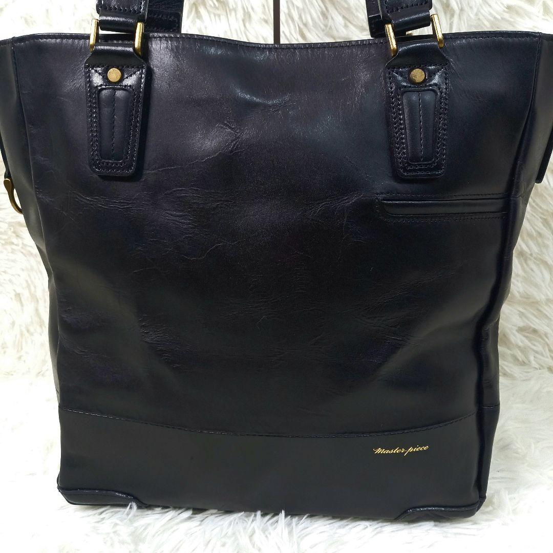 マスターピース グロスver.2 トートバッグ オールレザー 2way ブラック