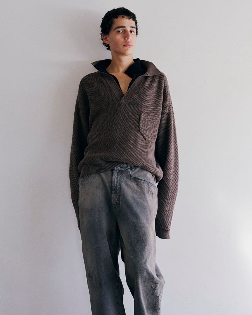 新品未使用 ANCELLM SKIPPER KNIT(BROWN)