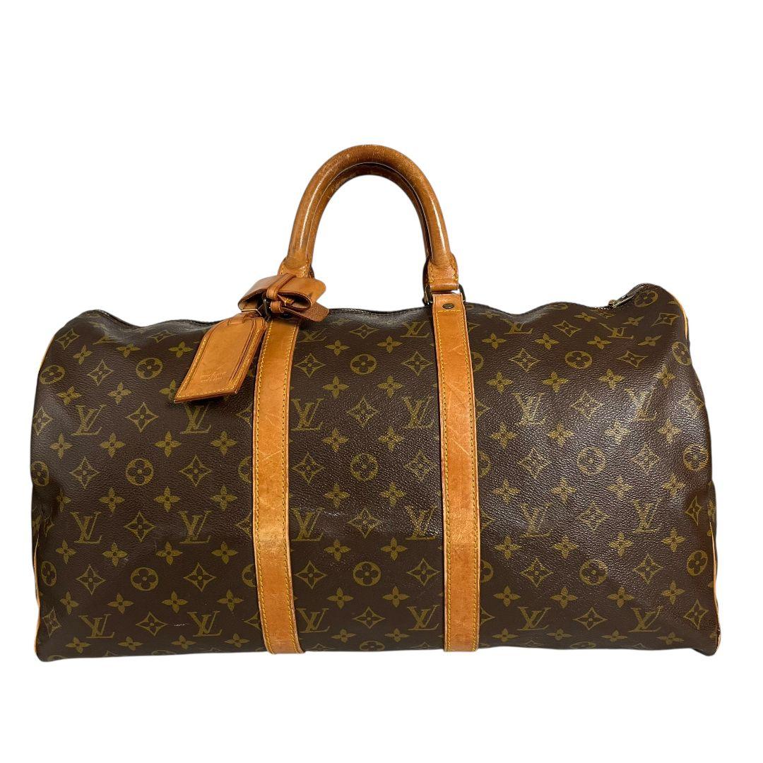 【鑑定済】ルイヴィトン　モノグラム　キーポル50　ボストンバッグ　ブラウン