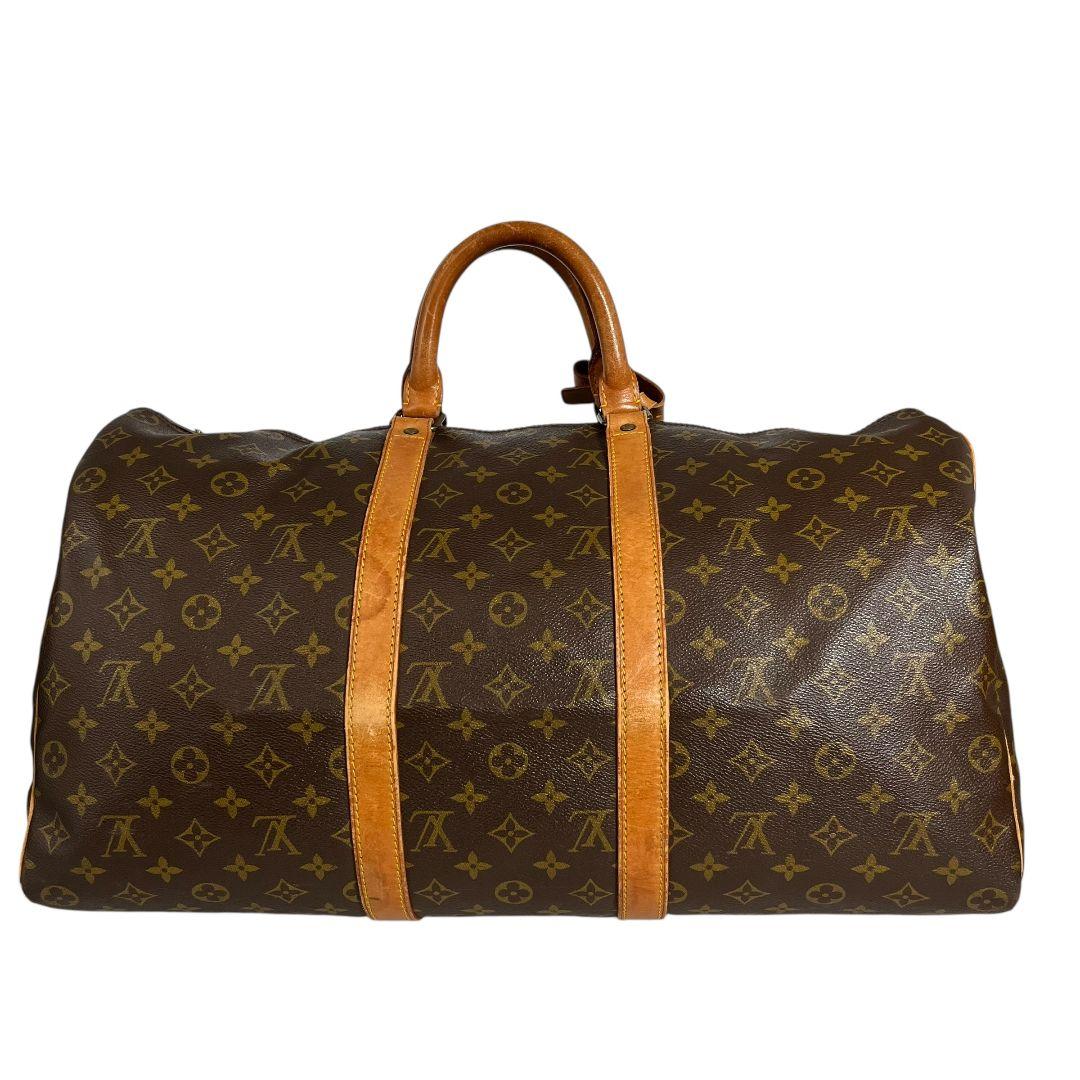 【鑑定済】ルイヴィトン　モノグラム　キーポル50　ボストンバッグ　ブラウン