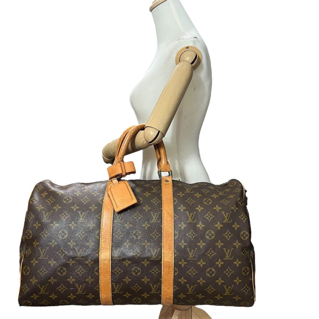 【鑑定済】ルイヴィトン　モノグラム　キーポル50　ボストンバッグ　ブラウン