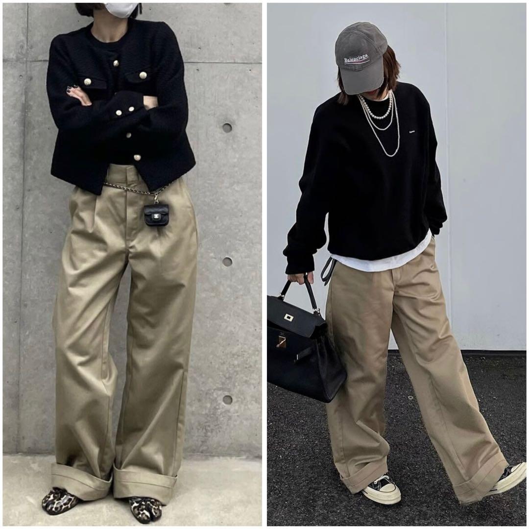 ok.soon Dickies wide chino pants ベージュ L