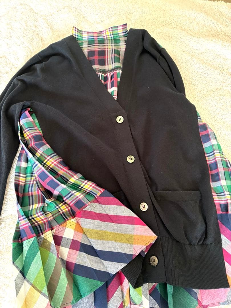 sacai＊ドッキングプリーツカーディガン