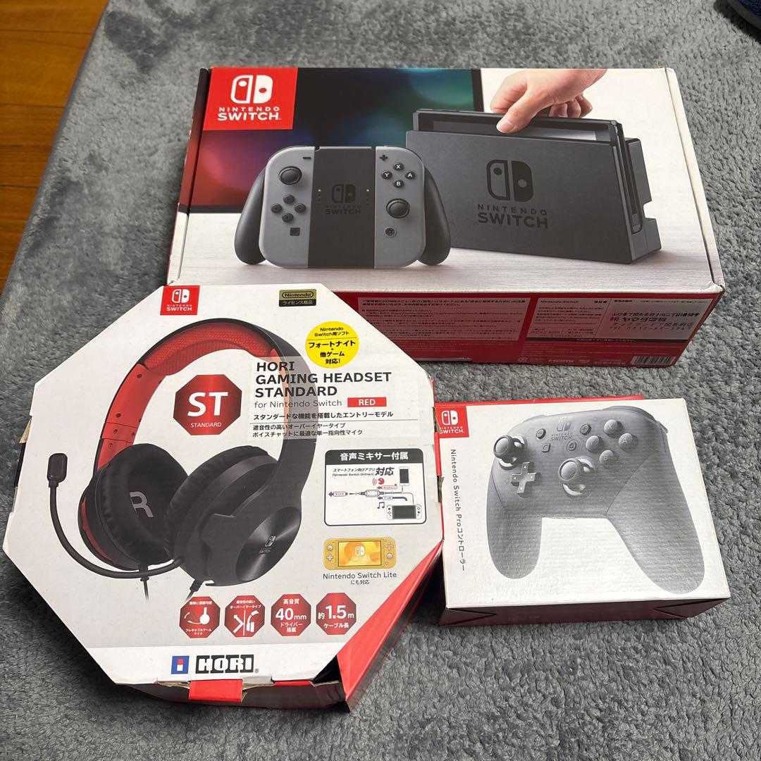 Nintendo Switch 本体 + プロコントローラー + ヘッドセット
