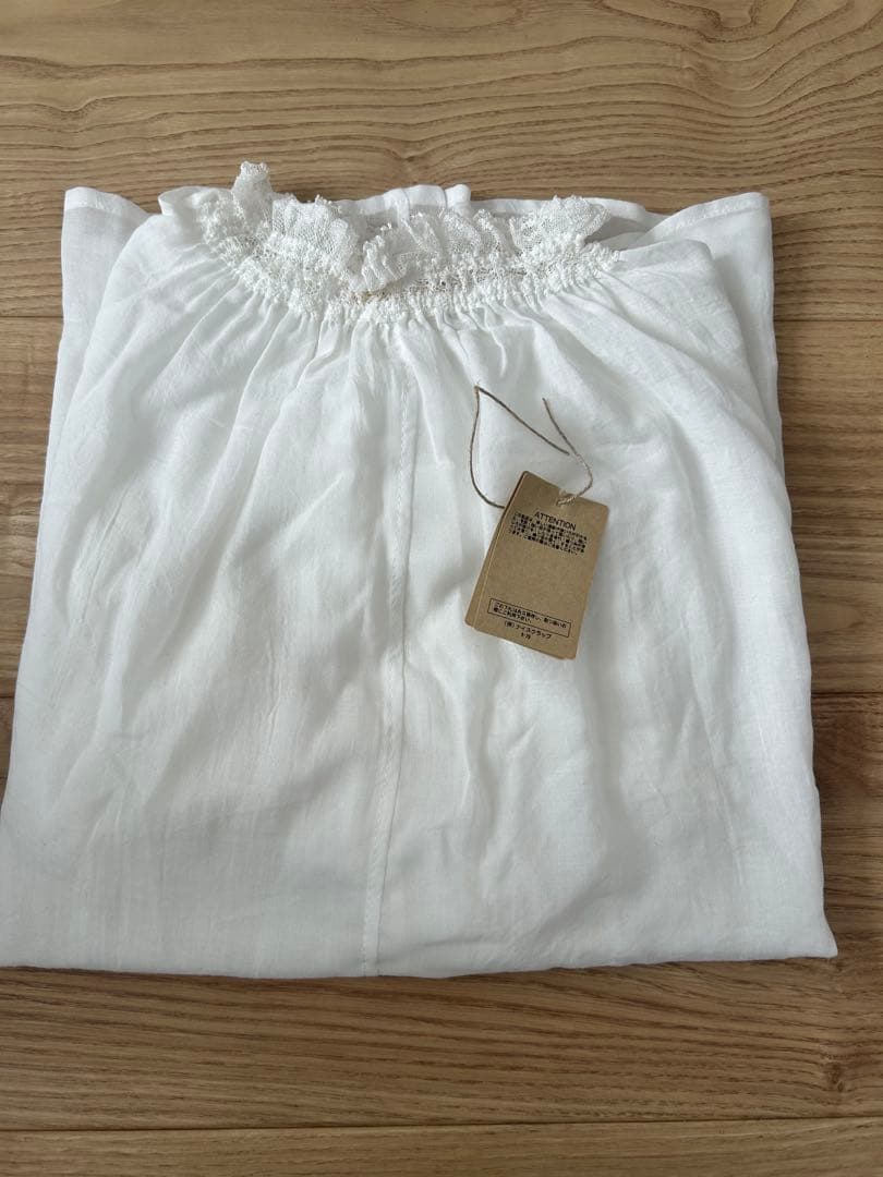 新品未使用　PUAL CE CIN 襟袖レースプチハイネックブラウス