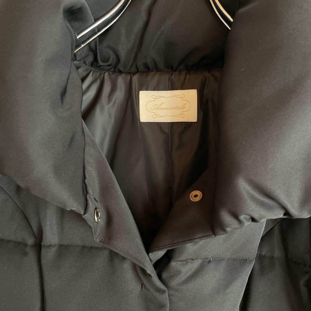 【Aveniretoile】ビジューポケットショートダウンコート　黒　34