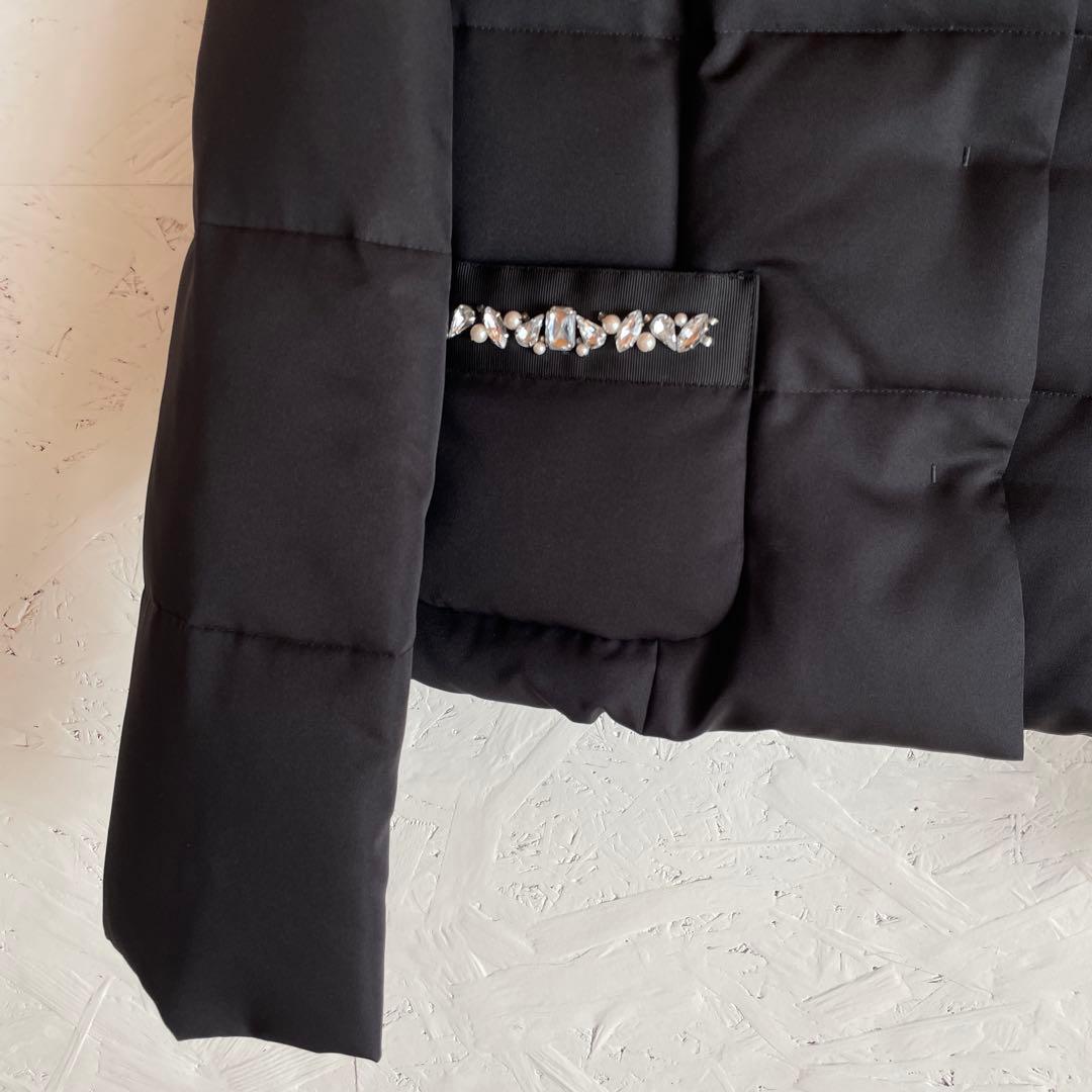 【Aveniretoile】ビジューポケットショートダウンコート　黒　34