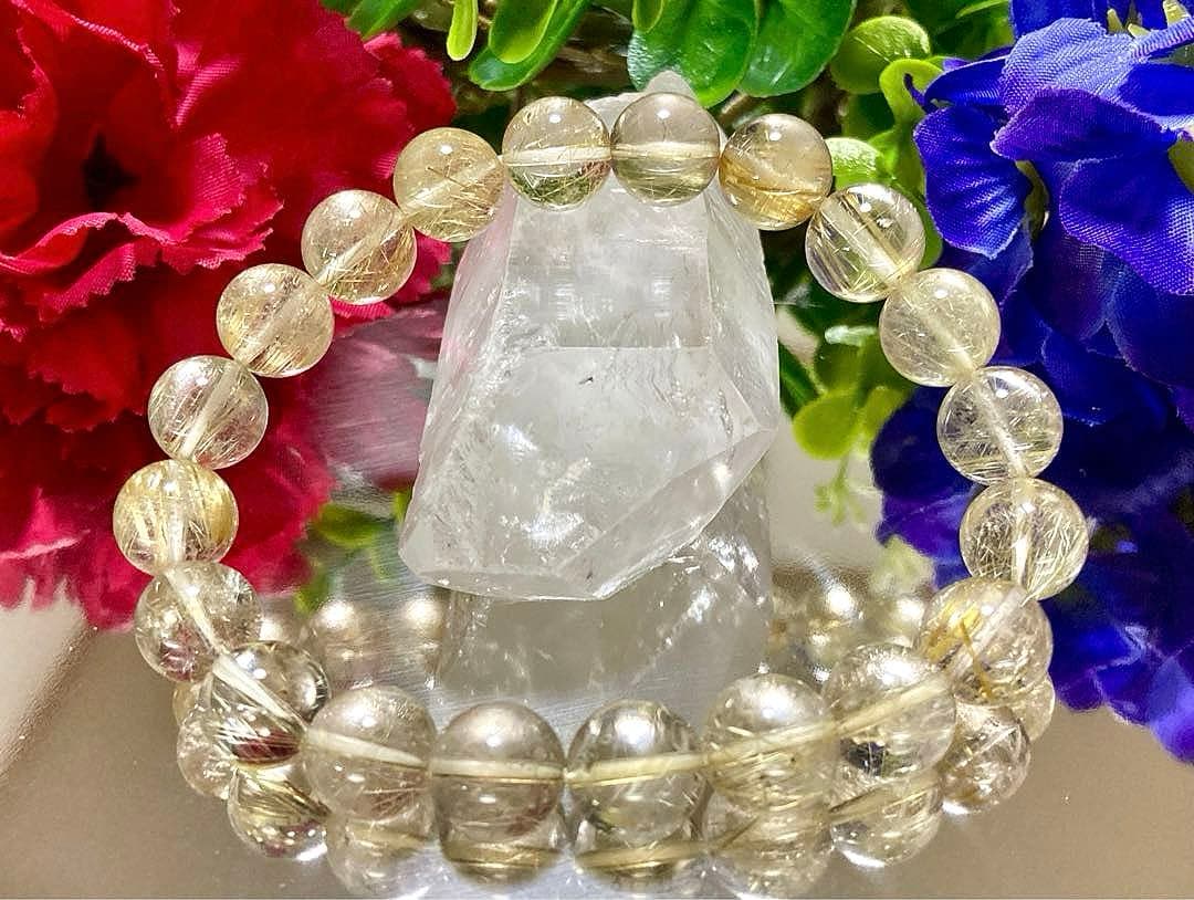 虹　最高品質　天然石の王者　ナチュラルフュージョンゴールドルチルクォーツ