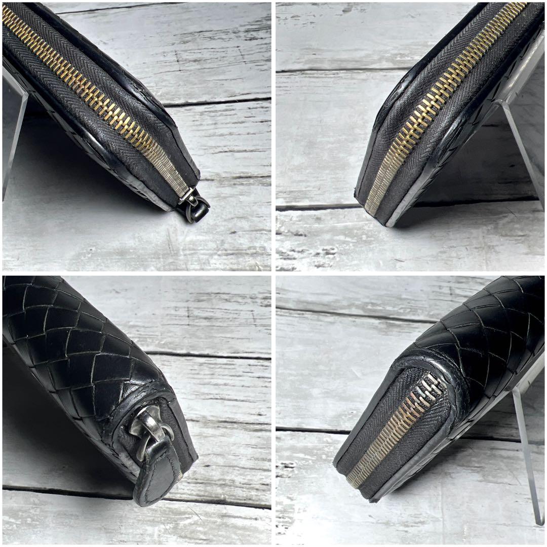 BOTTEGAVENETAボッテガヴェネタ長財布イントレチャート黒ブラック本革