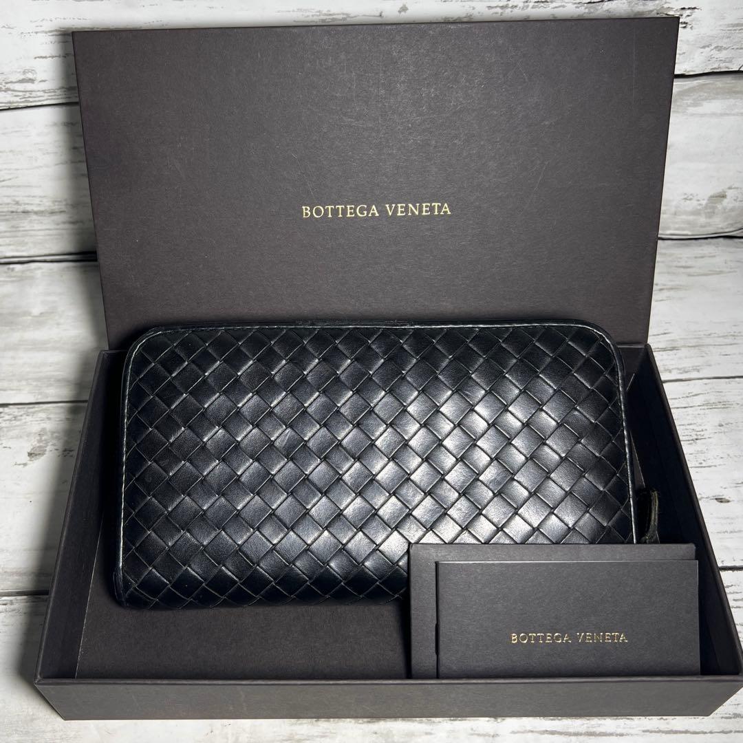 BOTTEGAVENETAボッテガヴェネタ長財布イントレチャート黒ブラック本革