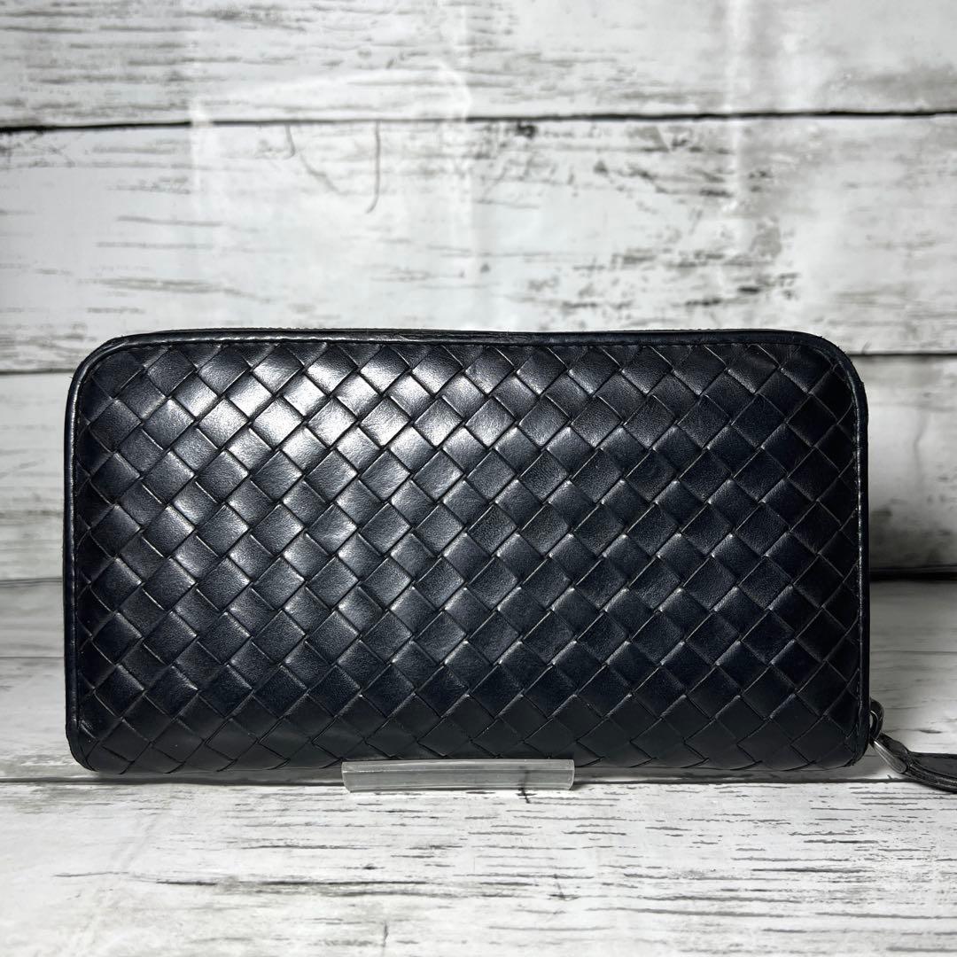 BOTTEGAVENETAボッテガヴェネタ長財布イントレチャート黒ブラック本革