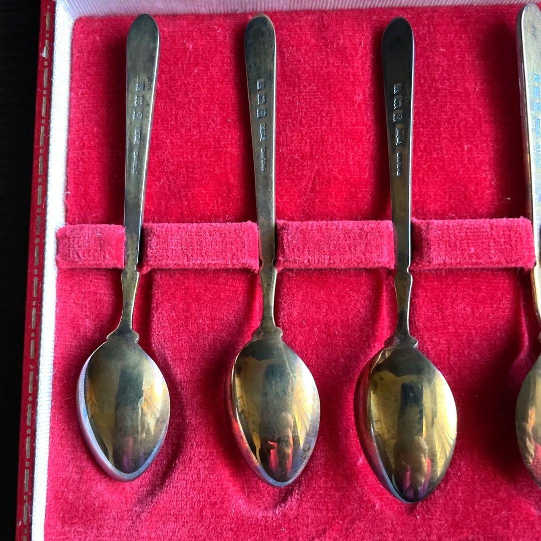 マッピン＆ウェッブ　スターリングシルバー　エナメル　スプーン　6本セット