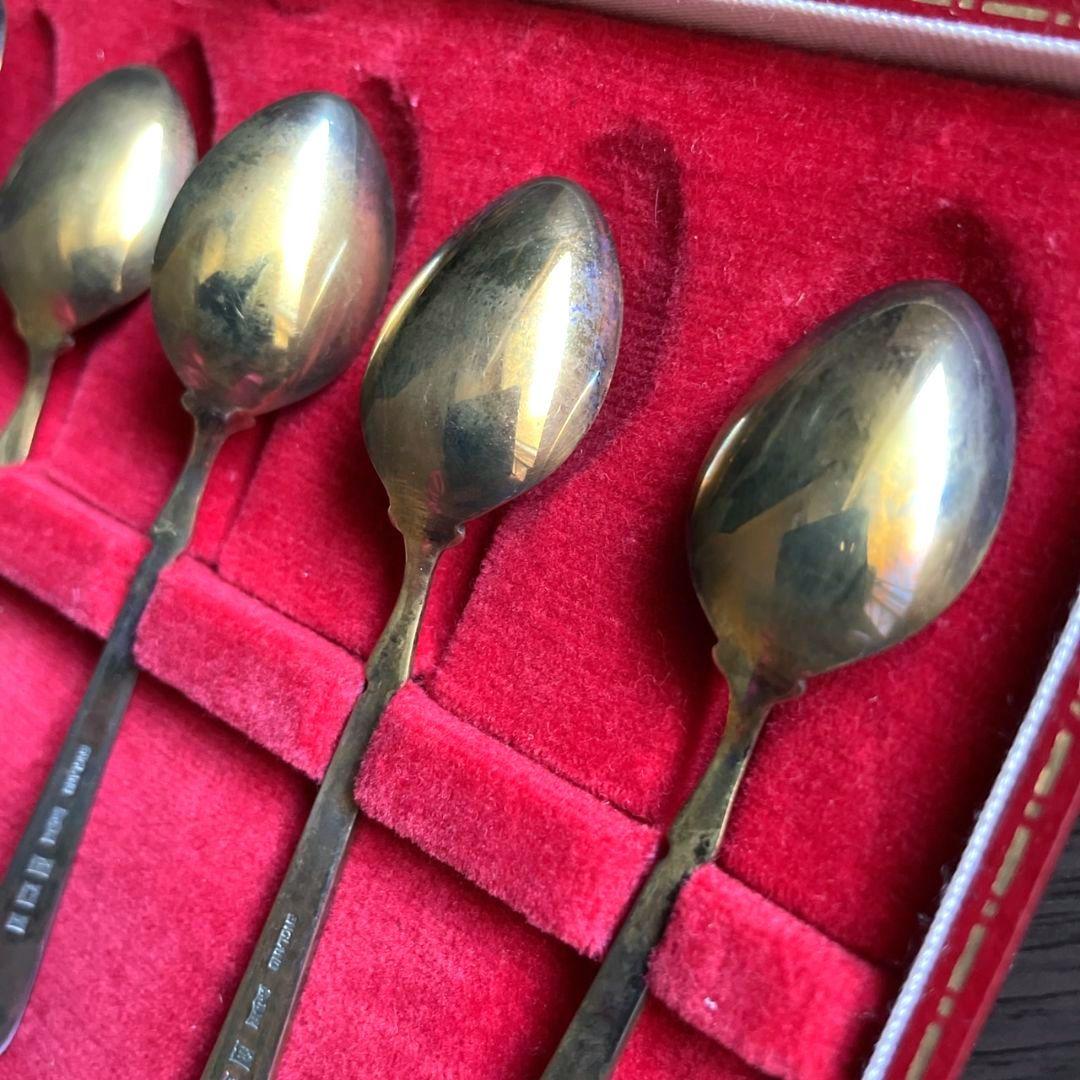 マッピン＆ウェッブ　スターリングシルバー　エナメル　スプーン　6本セット