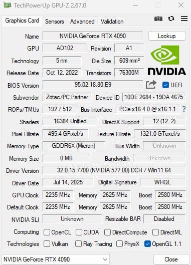 グラフィックボード・グラボ・ビデオカード ZOTAC GEFORCE RTX 4090 24GB