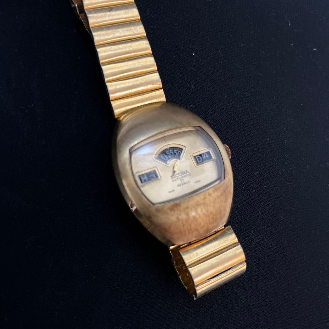 SICURAゴールド アンティークアナログ時計