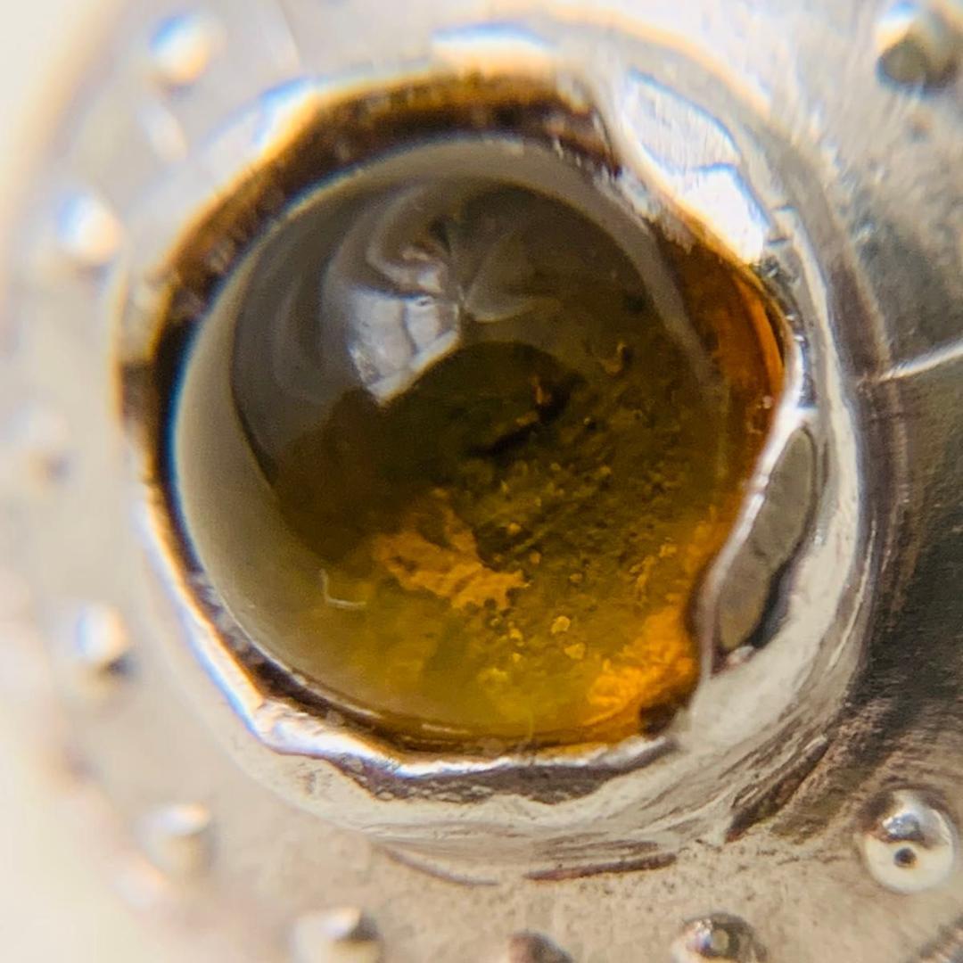 希少 YSL サンローラン silver リング 指輪 ラウンド カボション