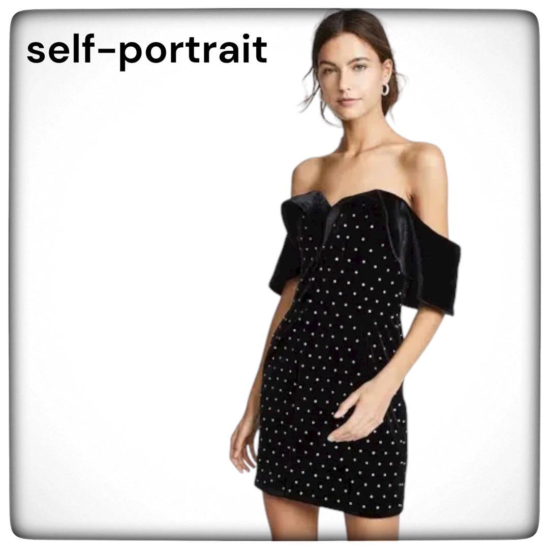 セルフポートレート self-portrait クリスタル ミニ ワンピース