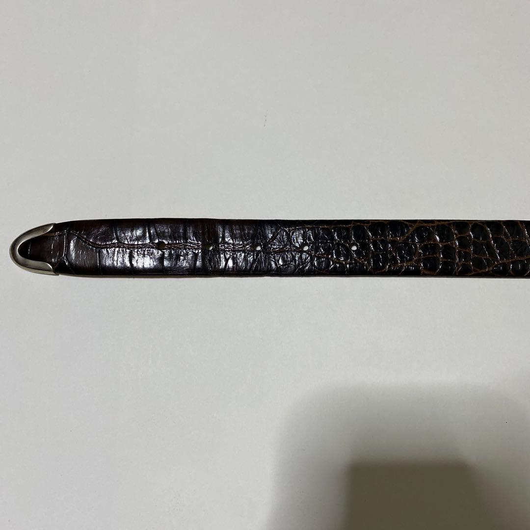 ベルト　幅30mm クロコ型押し　ダークブラウン　32 80