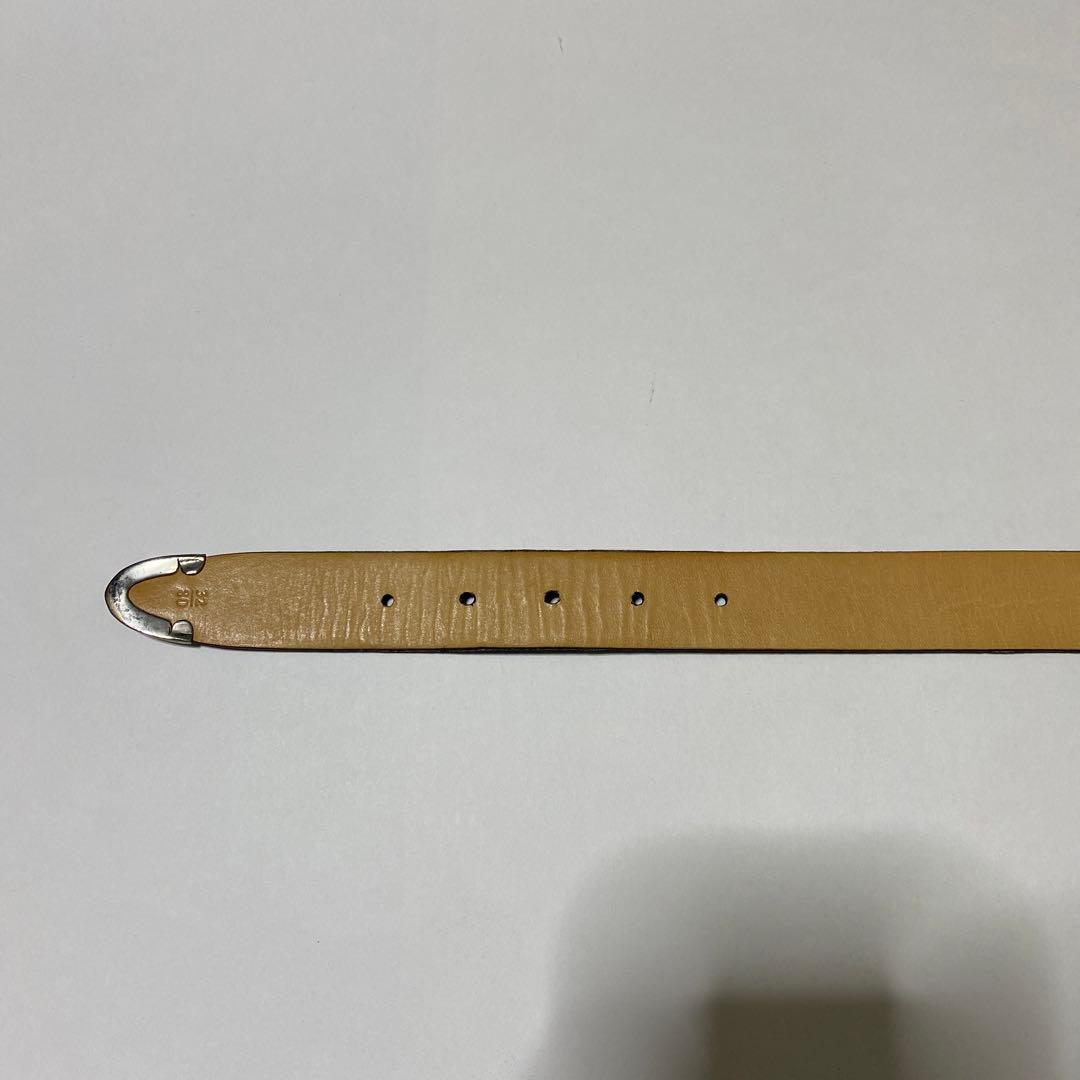 ベルト　幅30mm クロコ型押し　ダークブラウン　32 80