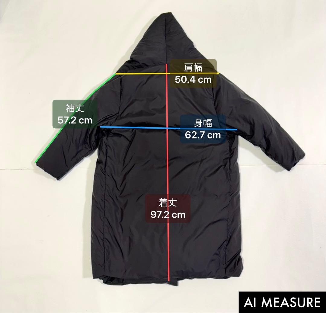 ミズイロインド ドレープダウンコート ダウンジャケット ブラック フリー