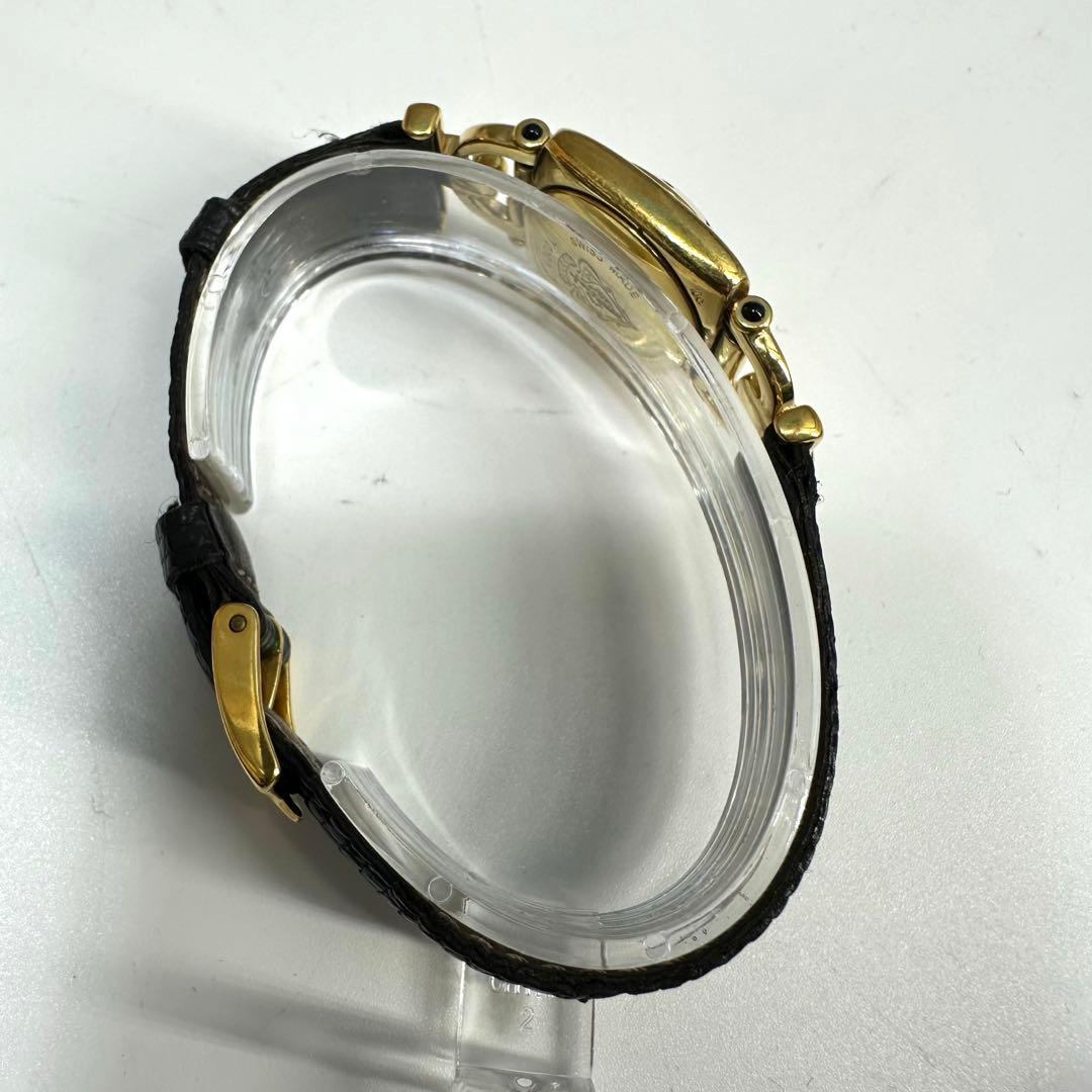 GUCCI★グッチ 時計 ホースビット腕時計 レディースゴールド 黒レザーベルト