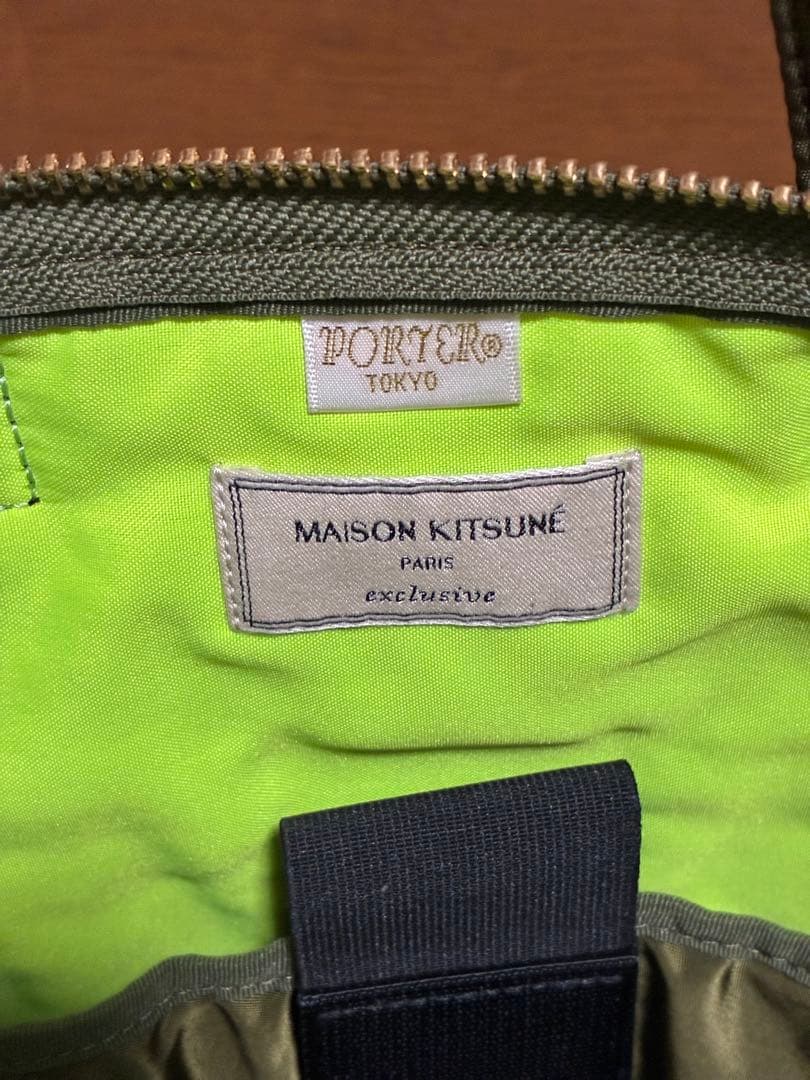 メゾンキツネ×ポーター コラボ ヘルメットバック オリーブ PORTER キツネ