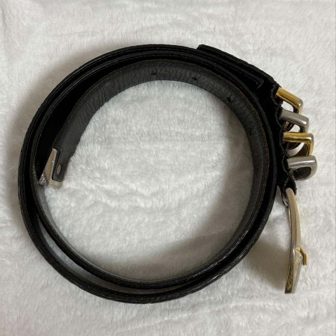 ヴェルサーチ★ベルト★クロコ調型押し★レザー★黒系