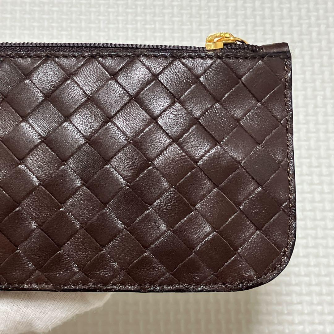 ・未使用BOTTEGA VENETAレザーケース　濃茶　キーリング 袋付き