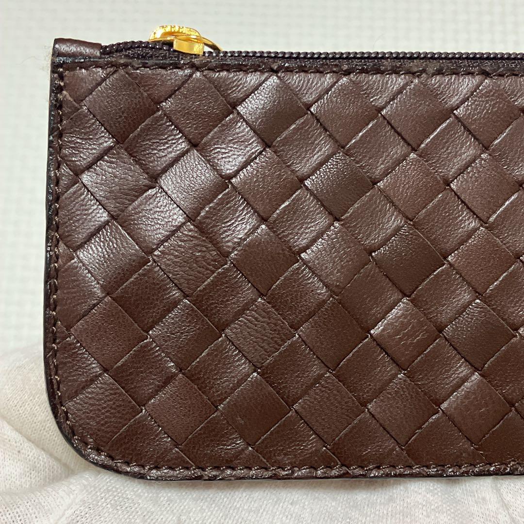 ・未使用BOTTEGA VENETAレザーケース　濃茶　キーリング 袋付き