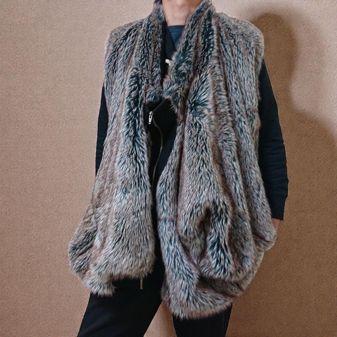 最終値下 fabrics interseason ベストコートファーベスト