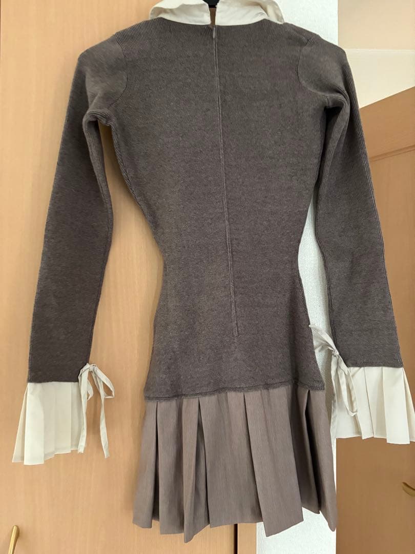 ダーリッチ シャツドッキングプリーツミニワンピース