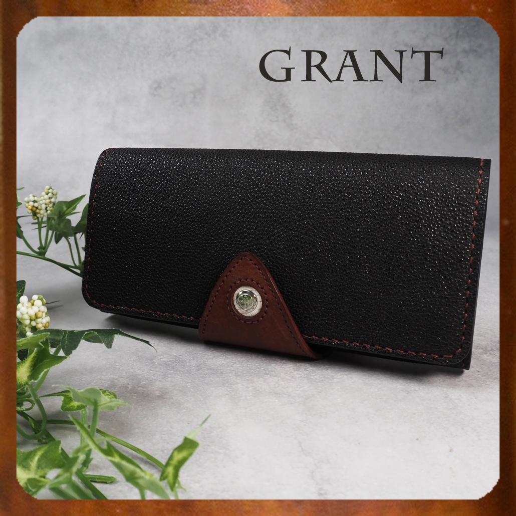 定価7万1500円 美品 GRANT KUROZAN 黒桟革 長財布