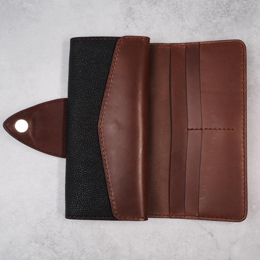 定価7万1500円 美品 GRANT KUROZAN 黒桟革 長財布