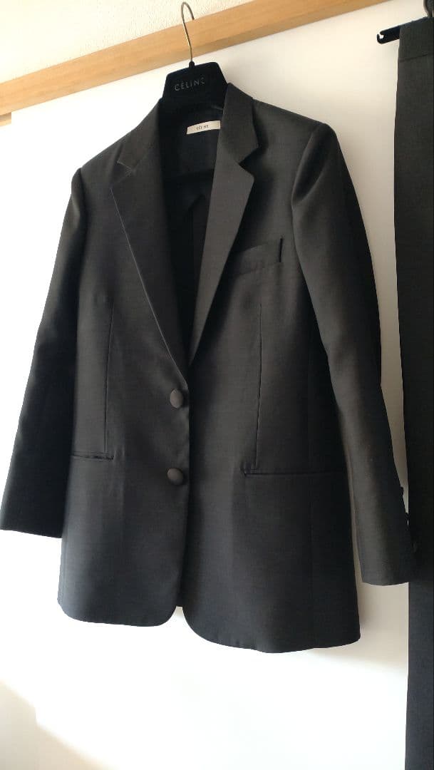 celine セリーヌ　ジャケット　スーツ　セットアップ　黒　フィービー　36