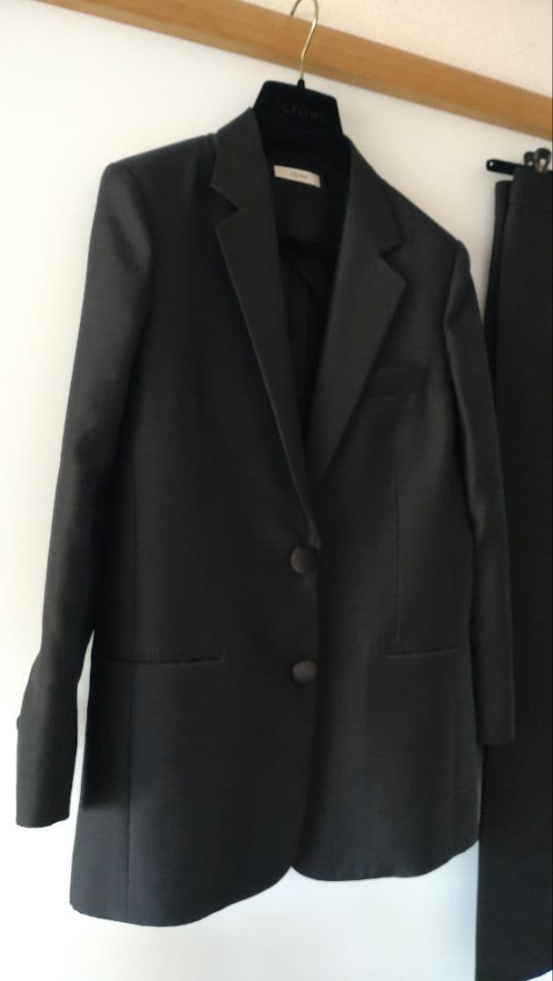 celine セリーヌ　ジャケット　スーツ　セットアップ　黒　フィービー　36