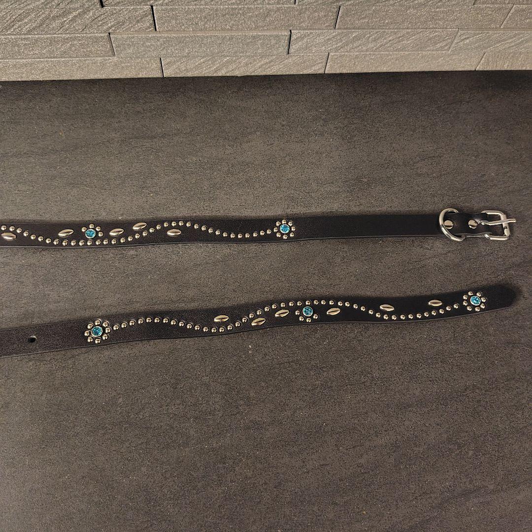 フルスタッズレザー本革ナローベルト！青水色アクアマリン