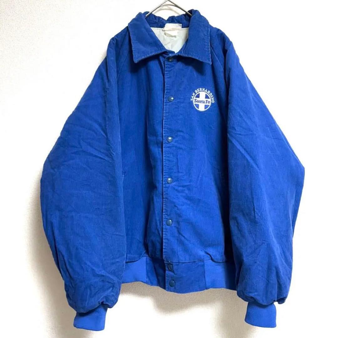 激レア◎90s◎vintage◎USA製◎企業物◎青◎厚手ブルゾン◎コーデュロイ