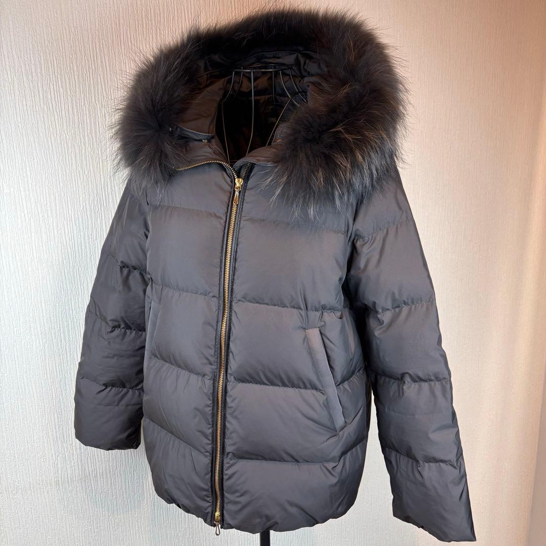 ★nano universe★M★ブラウンダウンジャケット★ファー付★西川ダウン