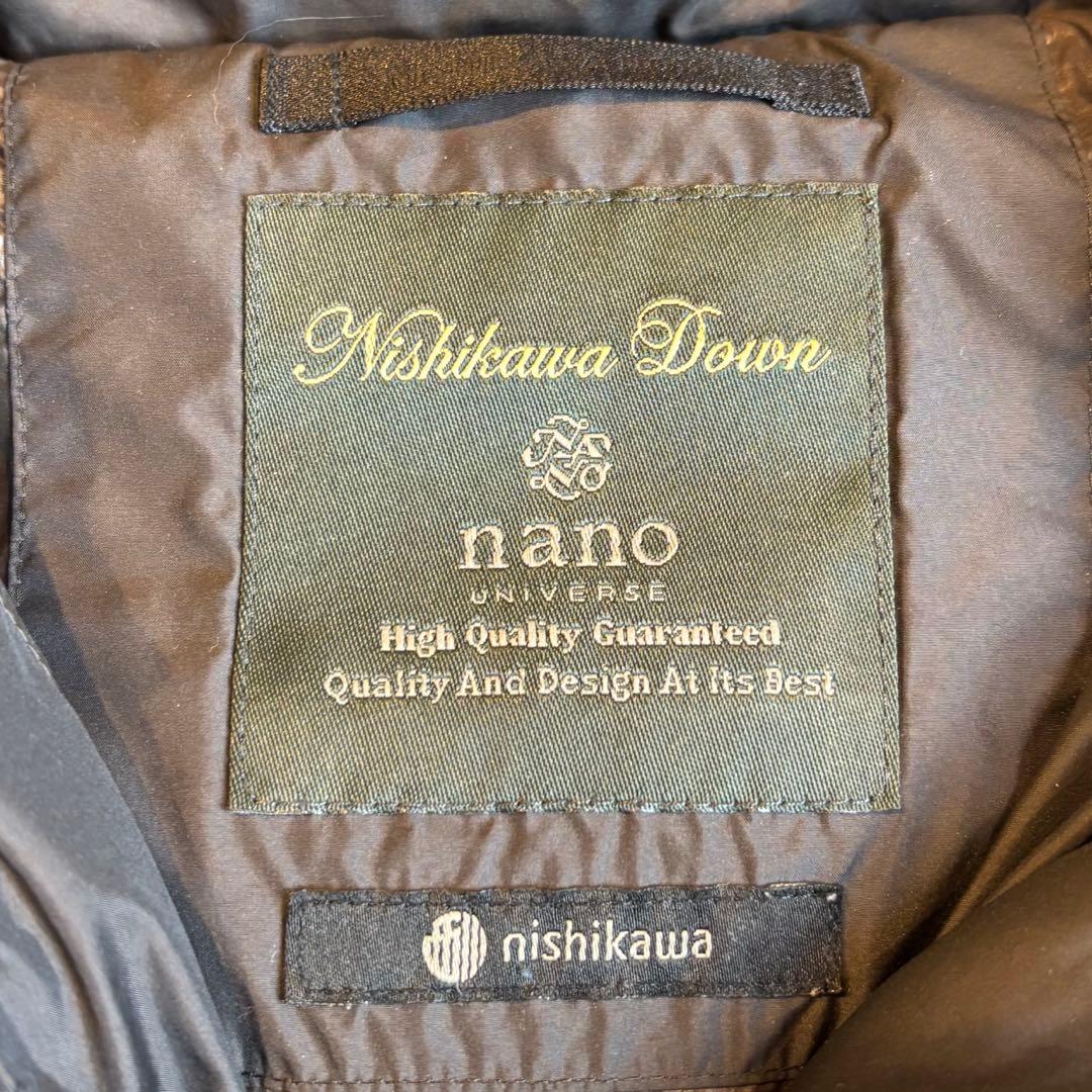 ★nano universe★M★ブラウンダウンジャケット★ファー付★西川ダウン