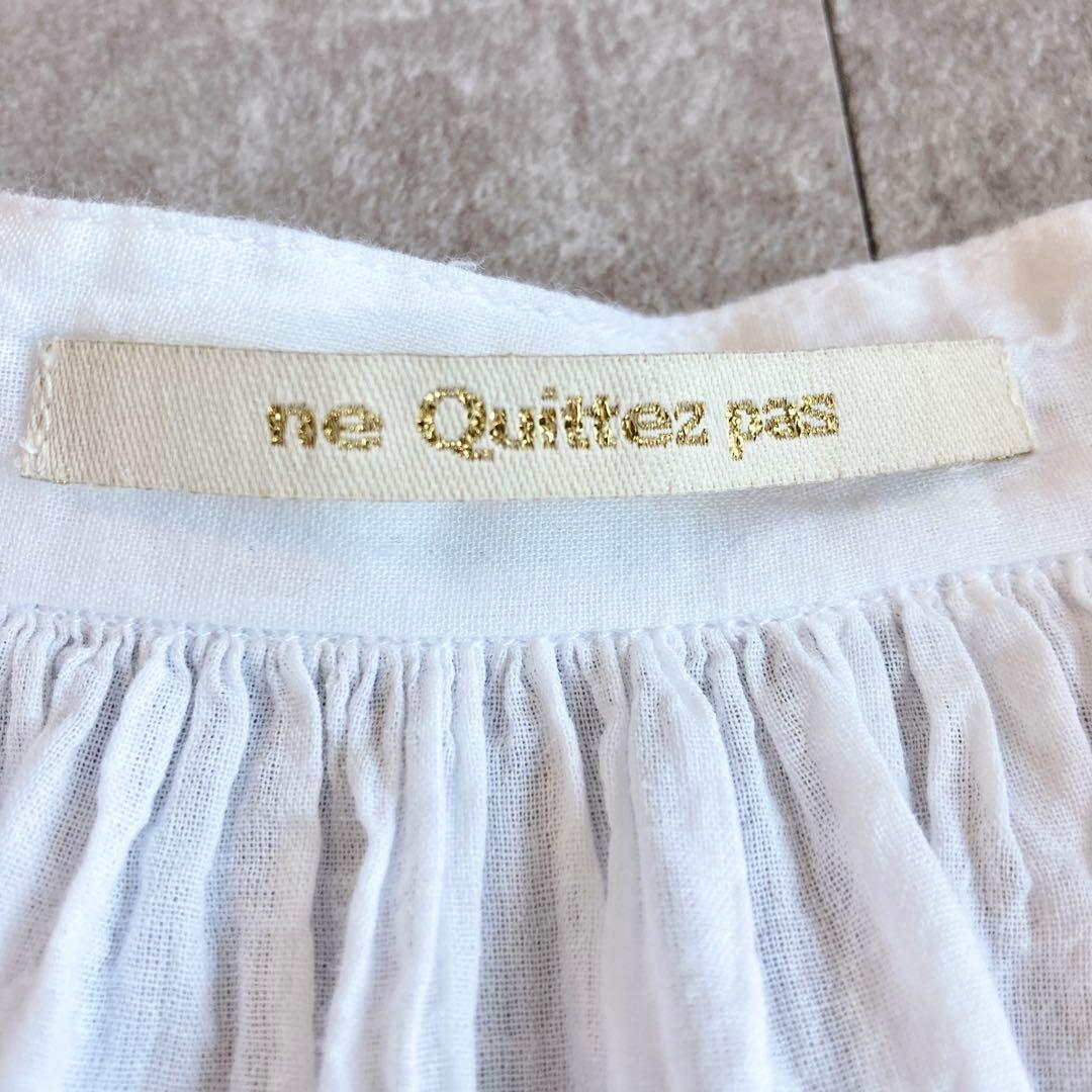 定価2万　未使用級⭐️ヌキテパ コットンボイル レースブラウス　白　Fサイズ