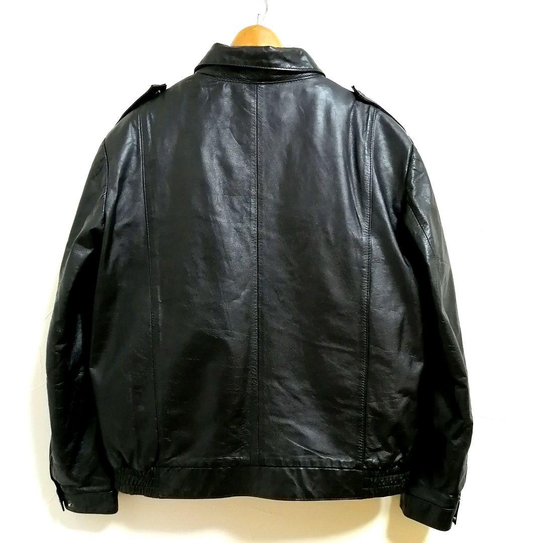 80s カウレザージャケット　ブルゾン　シングル　ライナー　ユーロ