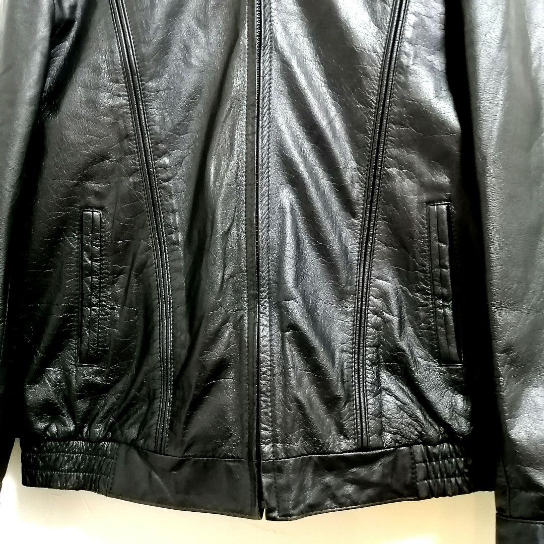 80s カウレザージャケット　ブルゾン　シングル　ライナー　ユーロ