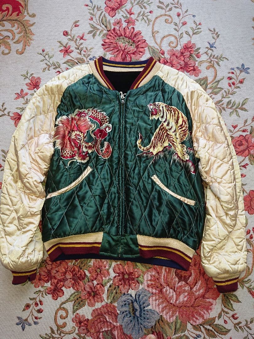 ス*ン様 テーラー東洋、虎と富士山刺繍 スカジャン、値下げ不可、Ｍ品番、極美品